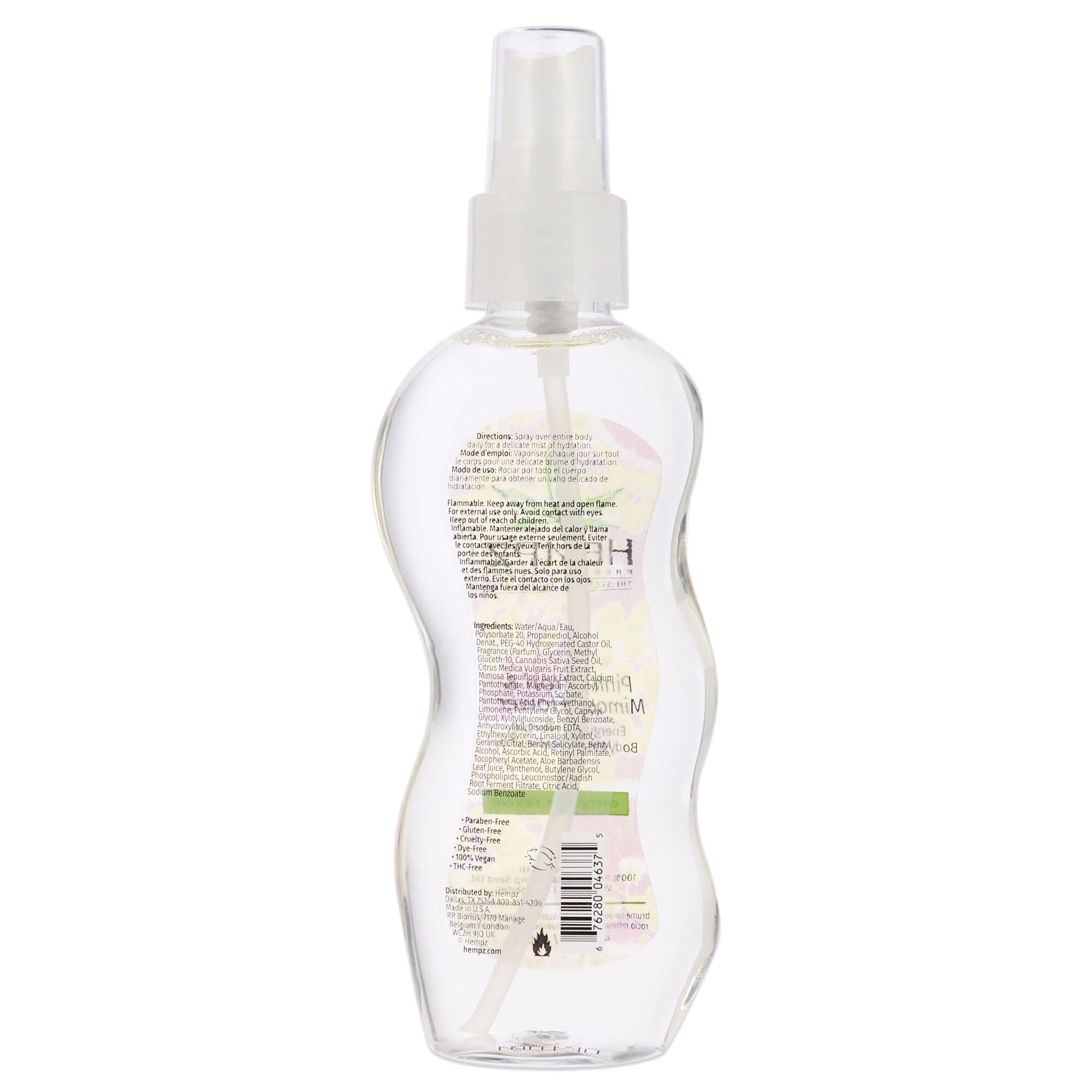 Fresh Fusions Pink Citron and Mimosa Flower Energizing Herbal Body Mist and Refresher by Hempz for Unisex - 4.4 oz Body Mist, See Description, alternate image number 1