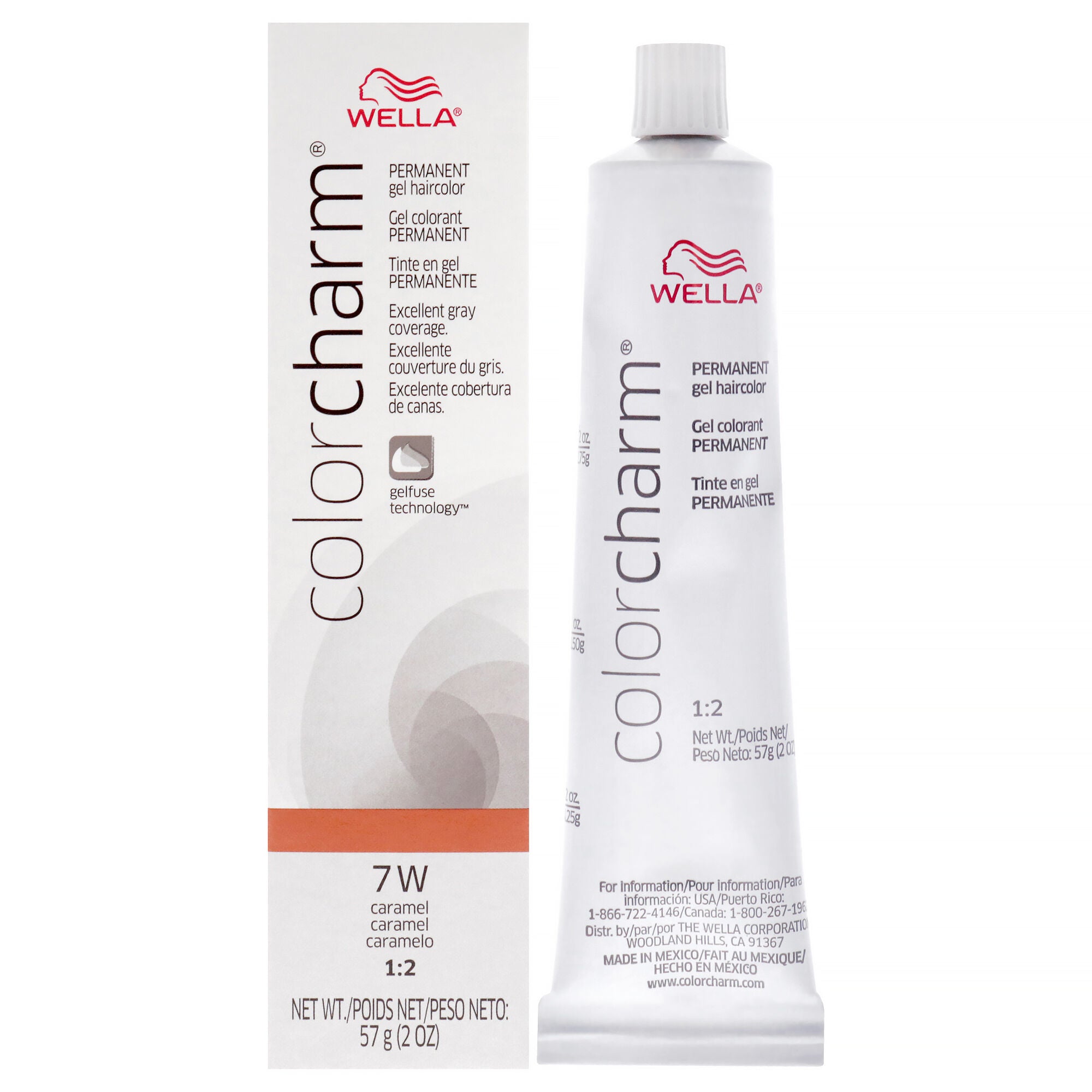 Color Charm Permanent Hair Color Gel - 7W Caramel by Wella for Women - 2 oz Hair Color, See Description, hi-res image number 0