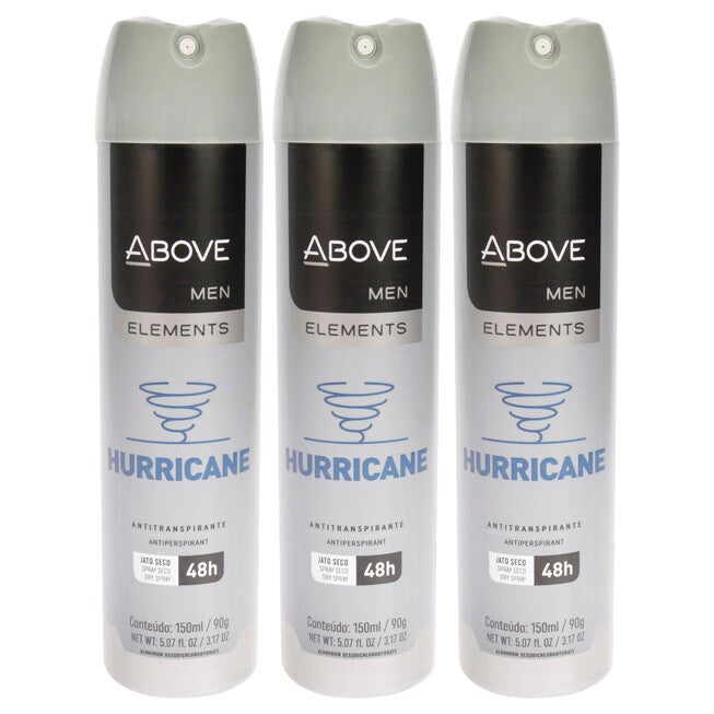 48 Hours Element Antiperspirant Deodorant - Hurricane by Above for Men - 3.17 oz Deodorant Spray - Pack of 3, NA, hi-res image number null