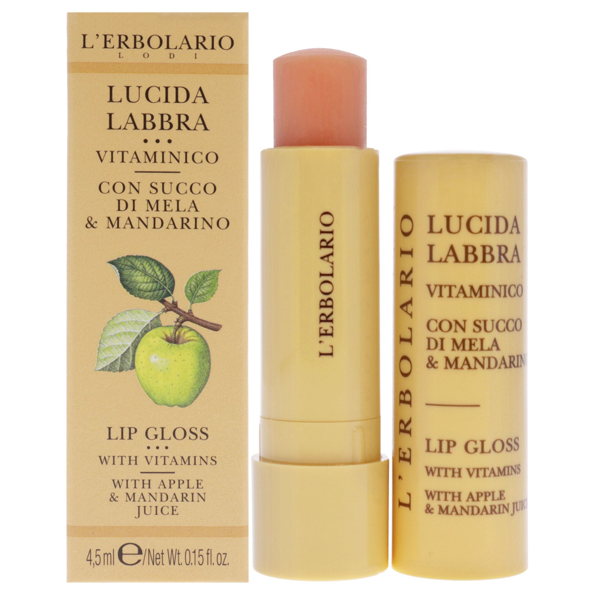 Lip Gloss - Apple and Mandarin Juice by LErbolario for Unisex - 0.15 oz Lip Balm, See Description, hi-res image number 0