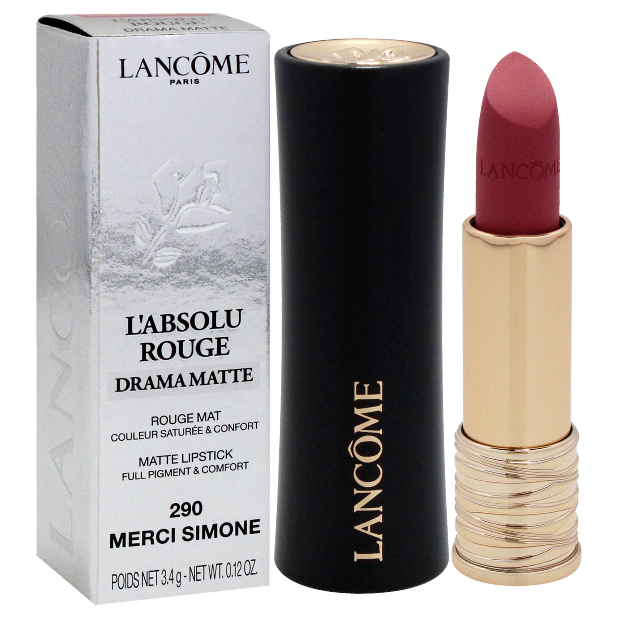 LAbsolu Rouge Drama Matte Lipstick - 290 Merci Simone by Lancome for Women - 0.12 oz Lipstick, See Description, alternate image number 2