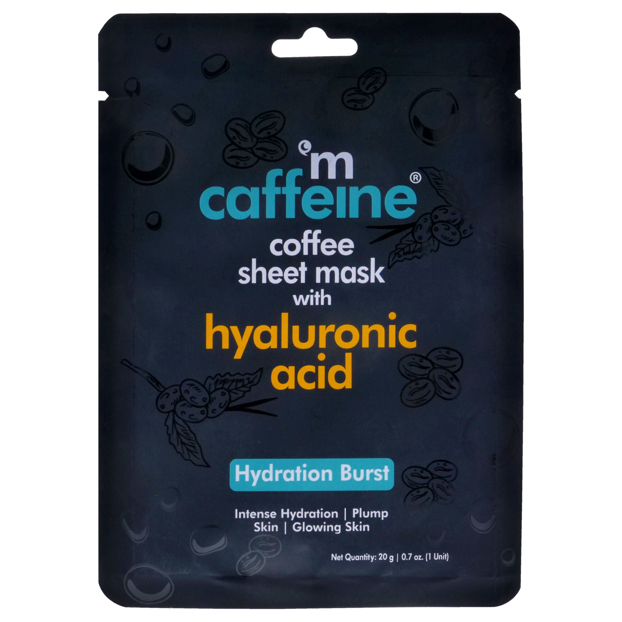 Coffee Sheet Mask with Hyaluronic Acid by mCaffeine for Unisex - 0.7 oz Mask, See Description, hi-res image number 0