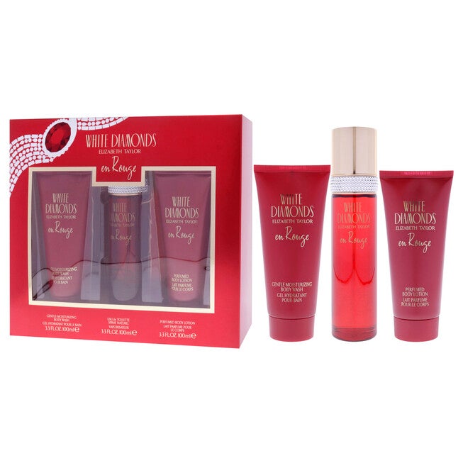 White Diamonds En Rouge by Elizabeth Taylor for Women - 3 Pc Gift Set 3.3oz EDT Spray, 3.3oz Body Lotion, 3.3oz Body Wash, See Description, alternate image number 3