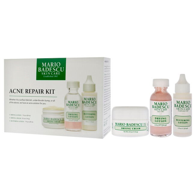 Acne Repair Kit by Mario Badescu for Unisex - 3 Pc 1oz Drying Lotion, 1oz Buffering Lotion, 0.5oz Drying Cream, NA, alternate image number null