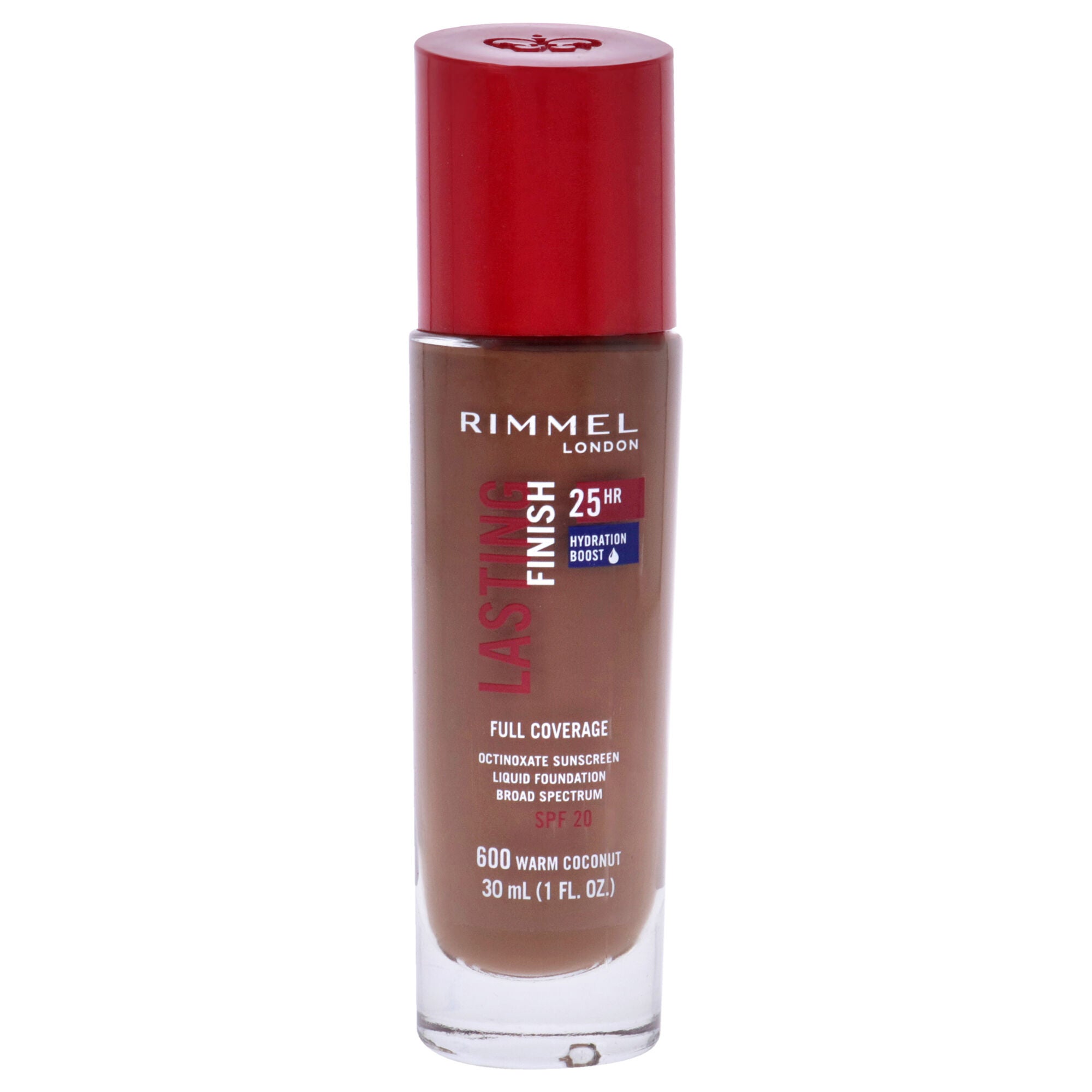 Lasting Finish 25Hr Full Coverage Foundation SPF 20 - 600 Warm Coconut by Rimmel London for Women - 1 oz Foundation, See Description, hi-res image number 0