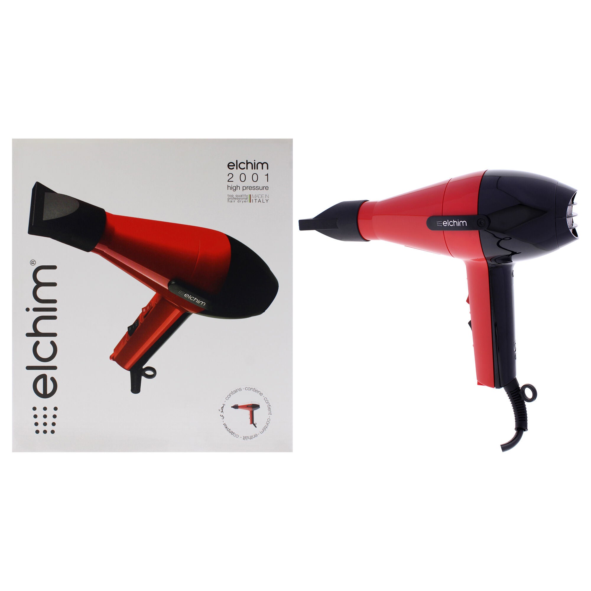 2001 Classic Hair Dryer - Red-Black by Elchim for Women - 1 Pc Hair Dryer, See Description, hi-res image number 0