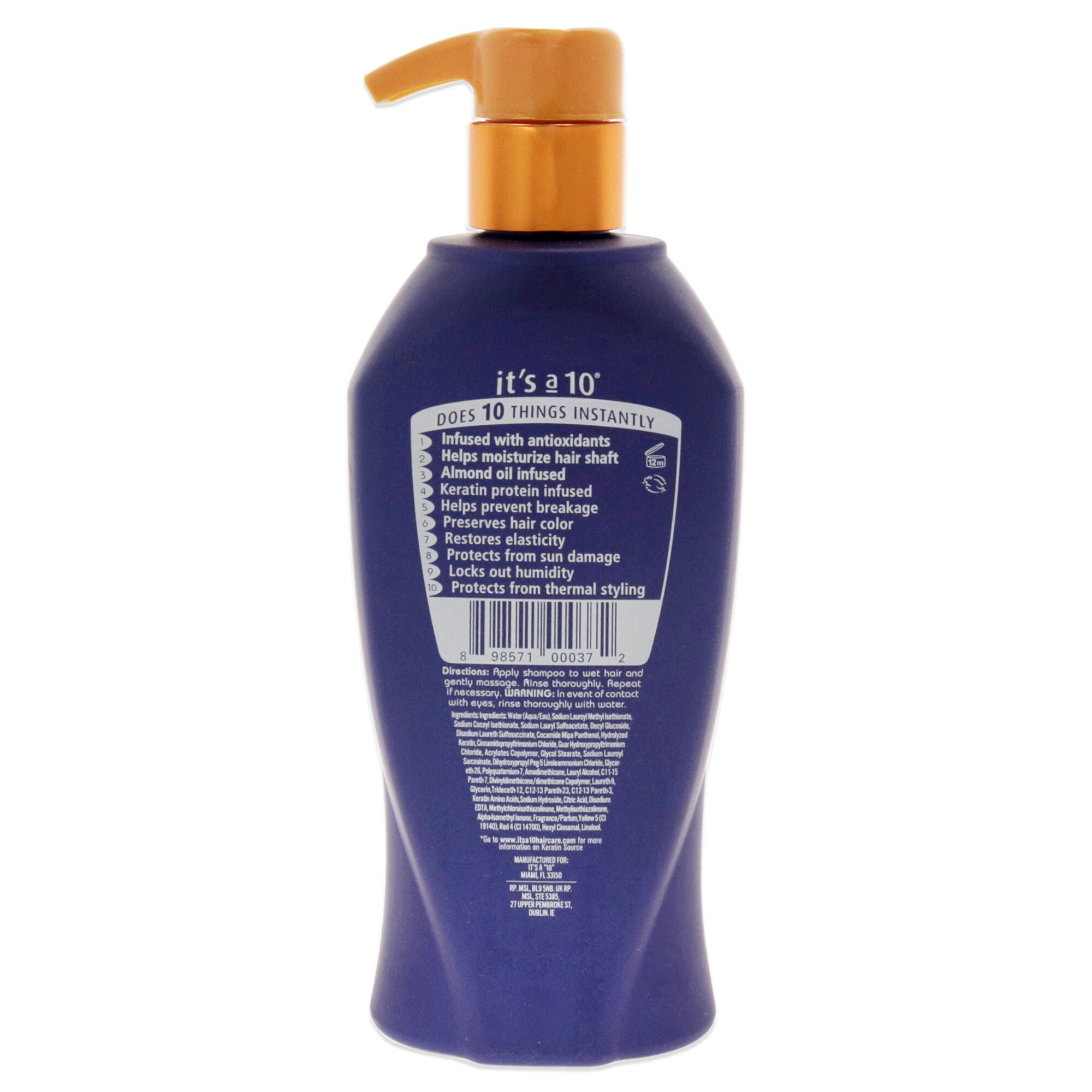 Miracle Shampoo Plus Keratin by Its A 10 for Unisex - 10 oz Shampoo, See Description, alternate image number 1