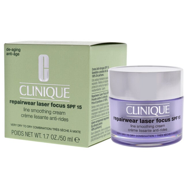 Repairwear Laser Focus Line Smoothing Cream SPF 15 - Very Dry to Dry Combination by Clinique for Women - 1.7 oz Cream, See Description, alternate image number 2