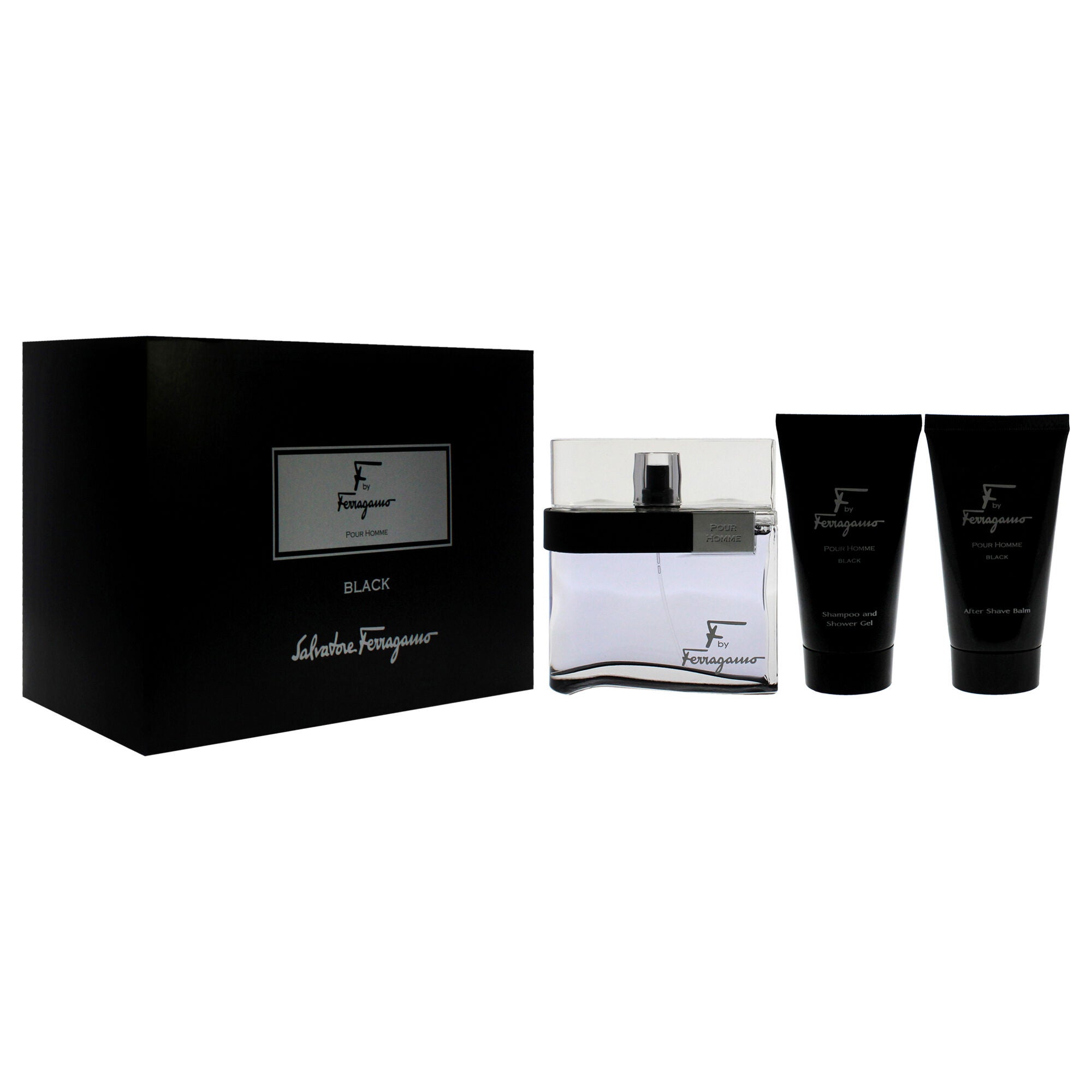 F Black by Salvatore Ferragamo for Men - 3 Pc Gift Set 3.4oz EDT Spray, 2.5oz Shampoo and Shower Gel, 2.5oz After Shave Balm, See Description, alternate image number 2