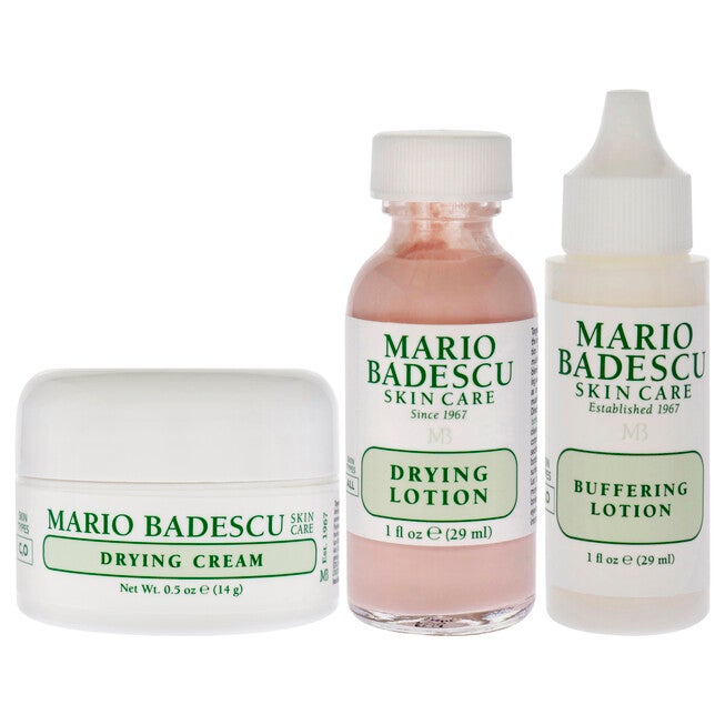 Acne Repair Kit by Mario Badescu for Unisex - 3 Pc 1oz Drying Lotion, 1oz Buffering Lotion, 0.5oz Drying Cream, , alternate image number null