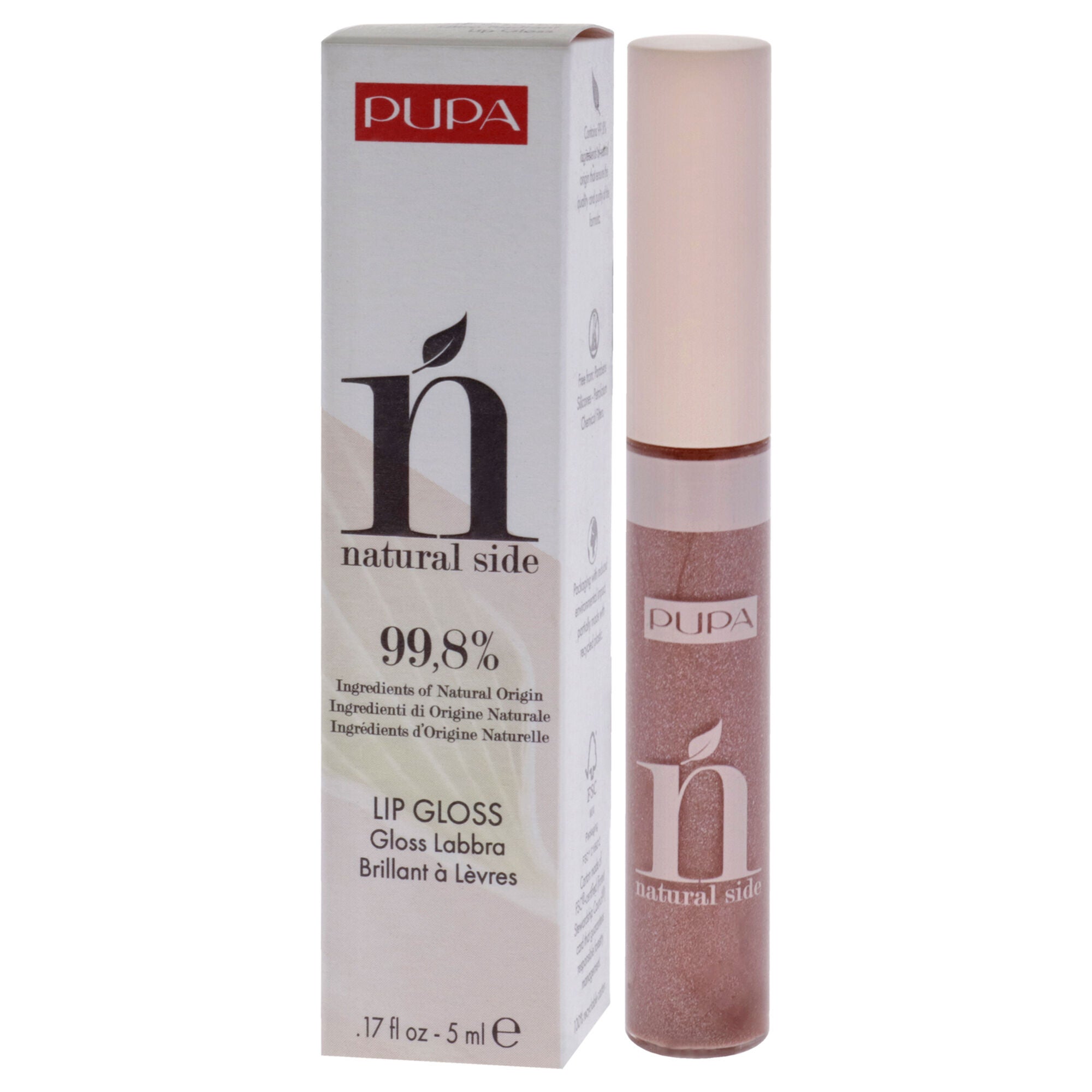 Natural Side Lip Gloss - 004 Pearly Nude by Pupa Milano for Women - 0.17 oz Lip Gloss, See Description, alternate image number 3
