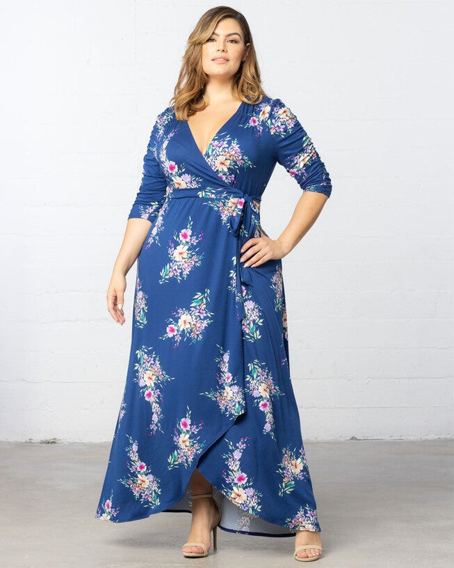 Meadow Dream Maxi Dress, Blue Floral Print, alternate image number null