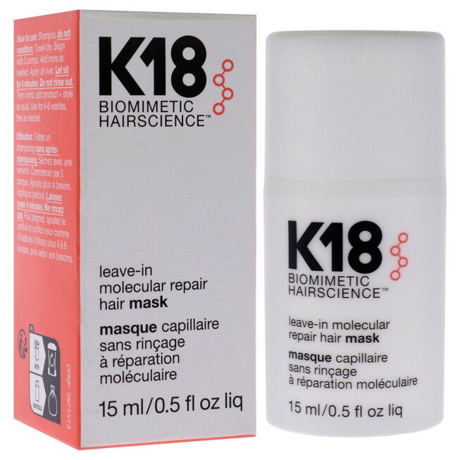 Leave-in Molecular Repair Hair Mask by K18 Hair for Women - 0.5 oz Masque, , alternate image number 6