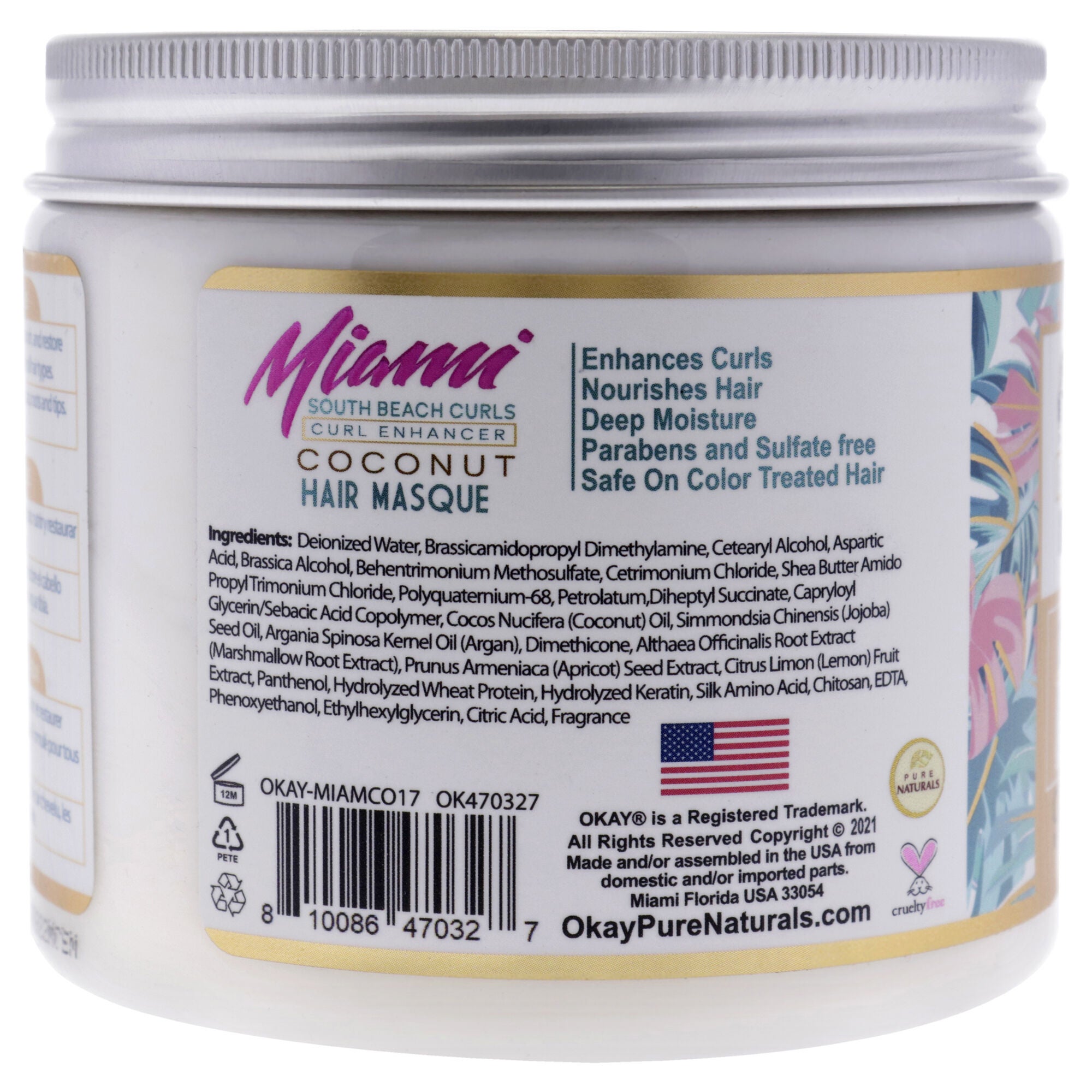 Miami South Beach Curls - Curl Enhancing by Okay for Women - 17 oz Masque, , alternate image number 3