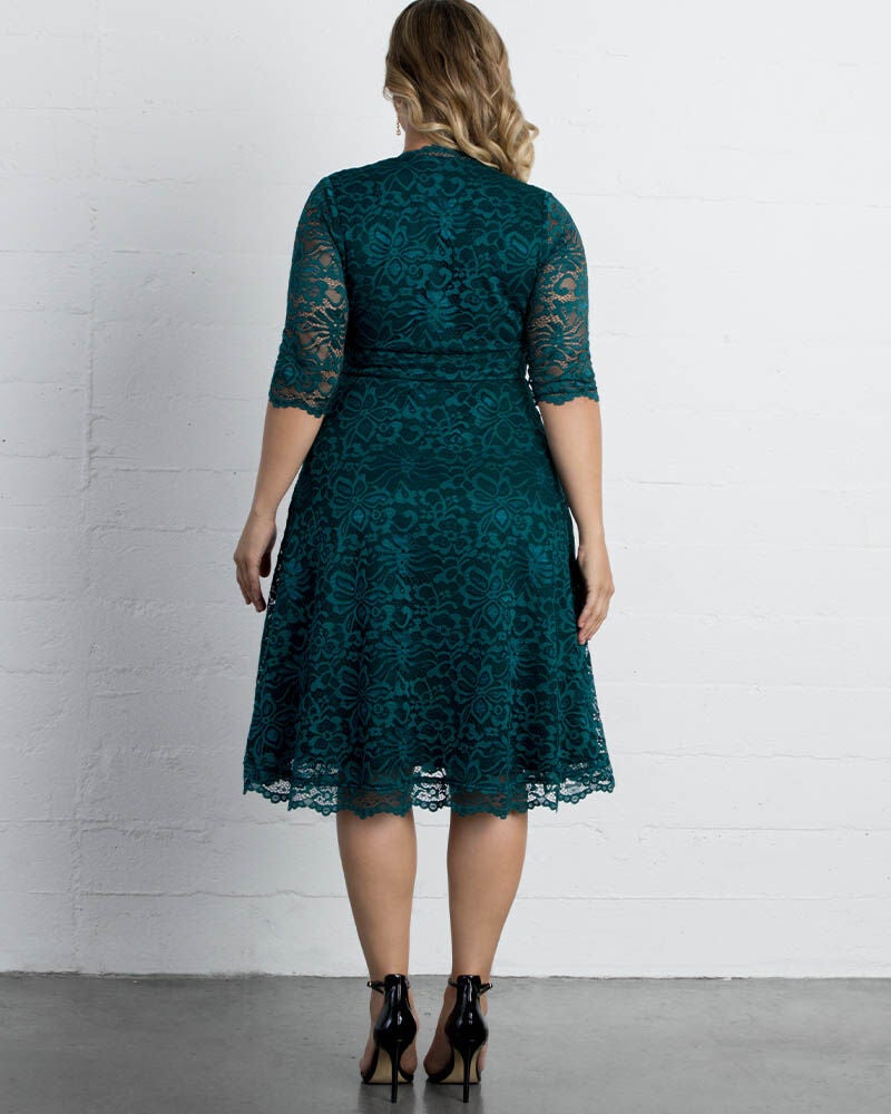 Mademoiselle Lace Cocktail Dress, Emerald Green, alternate image number 1