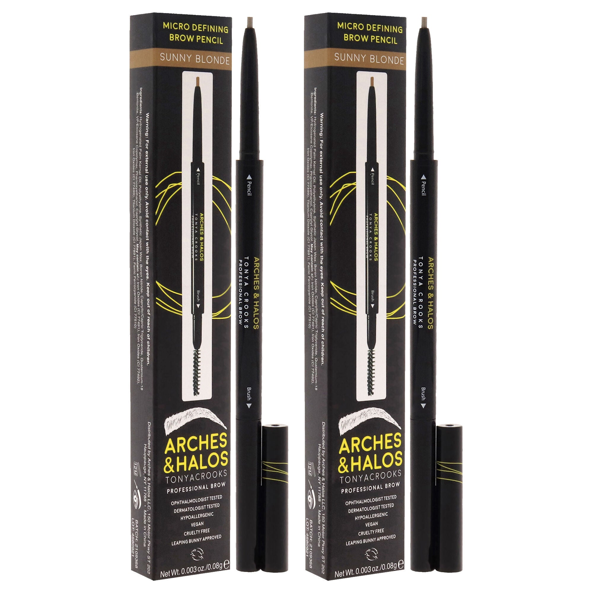 Micro Defining Brow Pencil - Sunny Blonde by Arches and Halos for Women - 0.003 oz Eyebrow Pencil - Pack of 2, See Description, alternate image number 2