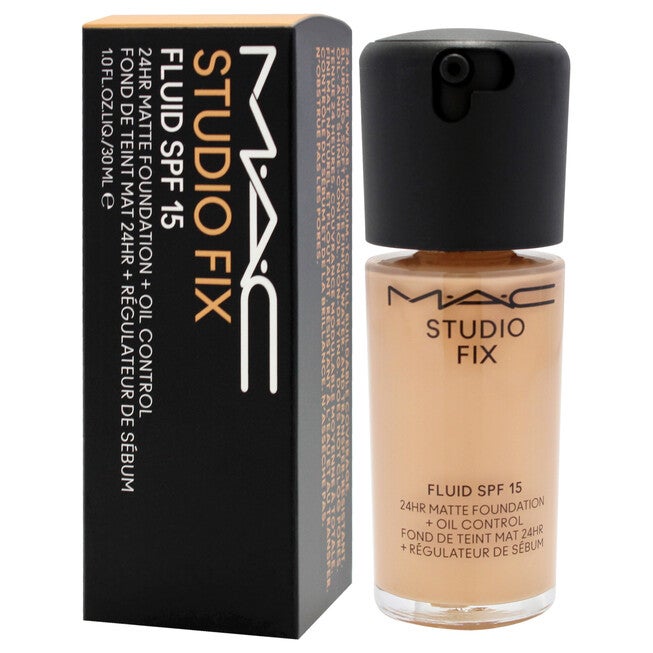Studio Fix Fluid SPF 15 24Hr Matte Foundation Plus Oil Control - NC35 Light To Mediun Beige With Peachy Golden Undertone by MAC Women- 1 oz Foundation, NA, alternate image number null