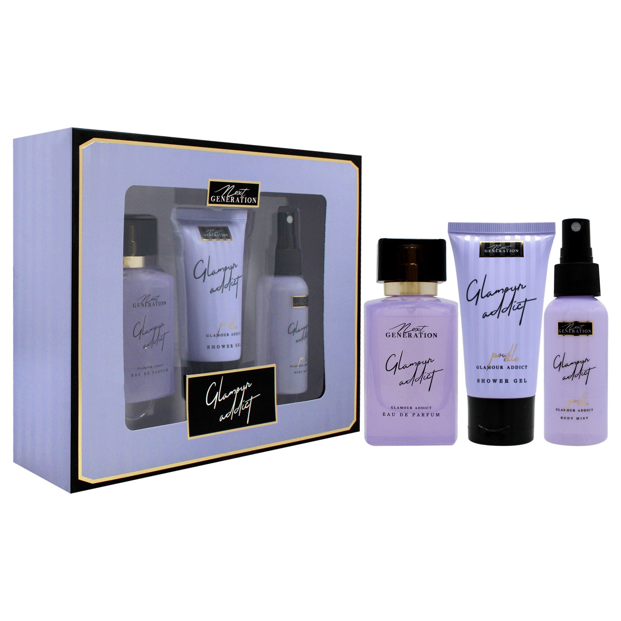 Glamour Addict by NG Perfume for Women - 3 Pc Gift Set 1.7oz EDP Spray, 1.7oz Body Mist, 1.7oz Shower Gel, See Description, alternate image number 1
