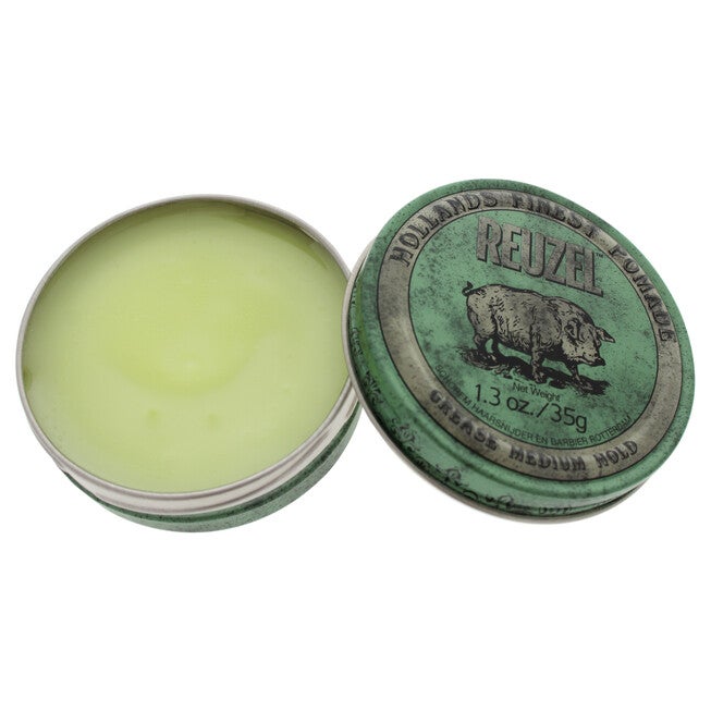 Green Grease Medium Hold Pomade by Reuzel for Men - 1.3 oz Pomade, See Description, hi-res image number null