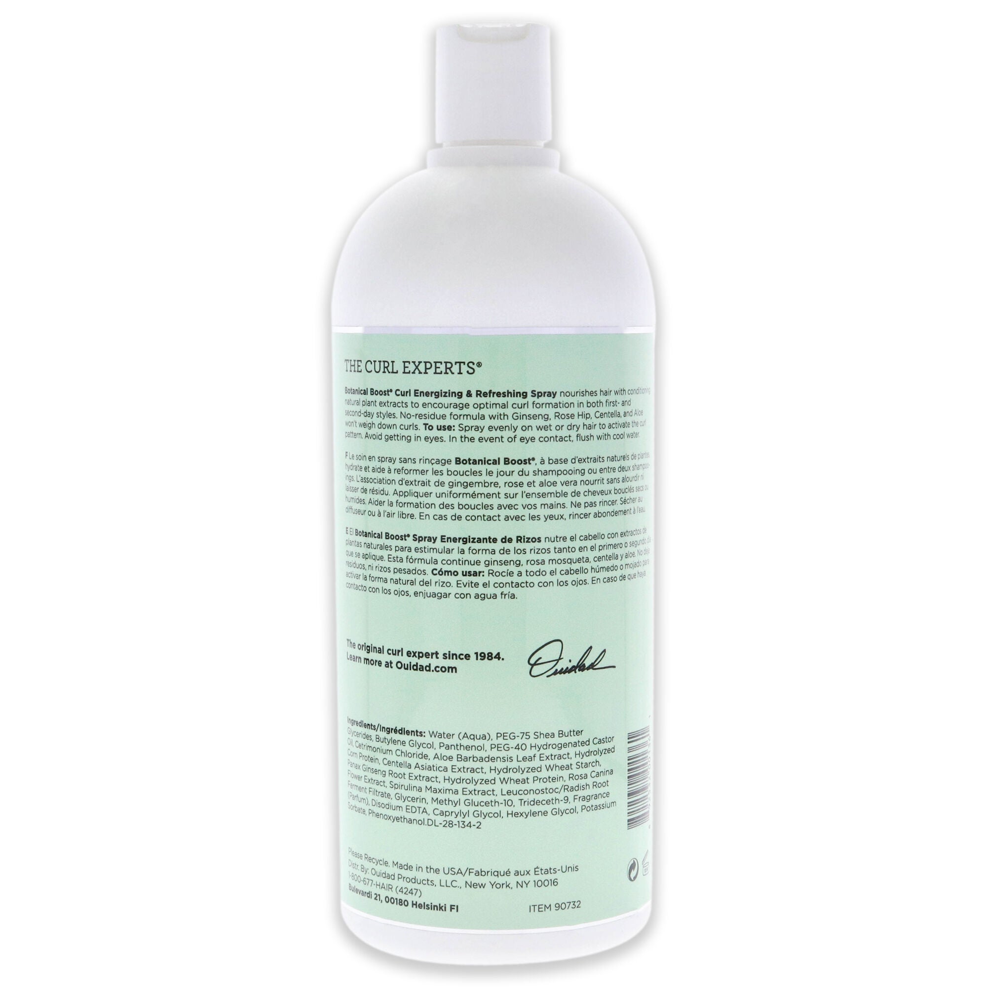 Botanical Boost Curl Energizing and Refreshing Spray by Ouidad for Unisex - 33.8 oz Hair Spray, See Description, alternate image number 2