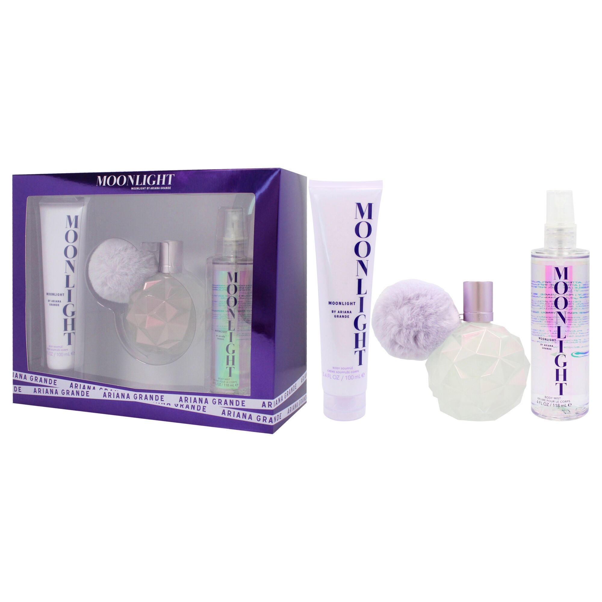 Moonlight by Ariana Grande for Women - 3 Pc Gift Set 3.4oz EDP Spray, 3.4oz Body Souffle, 4oz Body Mist, See Description, alternate image number 2