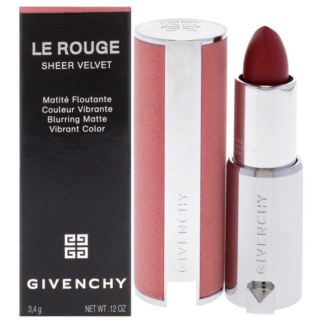 Le Rouge Sheer Velvet Matte Lipstick - N37 Rouge Graine by Givenchy for Women - 0.11 oz Lipstick, NA, hi-res image number null