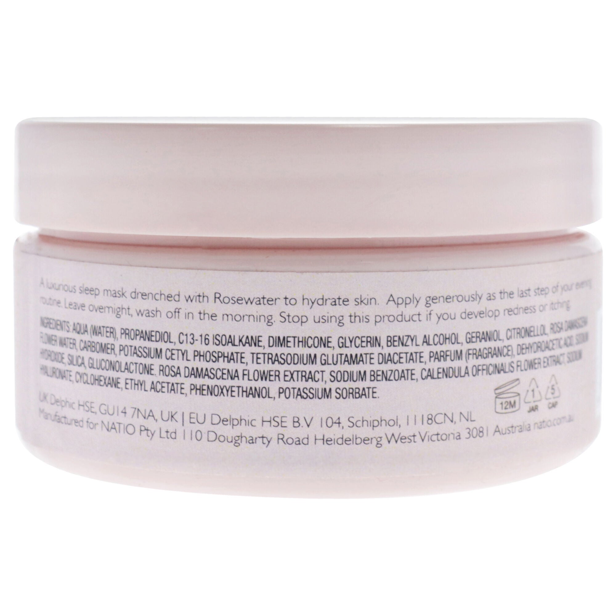 Rosewater Hydration Moisture Gel Sleeping Mask by Natio for Women - 3.5 oz Gel, See Description, alternate image number 2