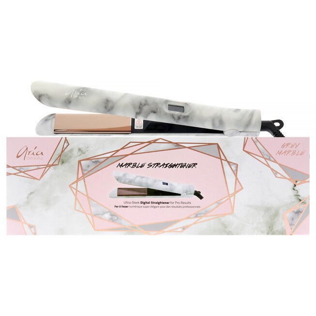 Digital Hair Straightener - Grey Marble by Aria Beauty for Women - 1 Inch Flat Iron, See Description, hi-res image number 0