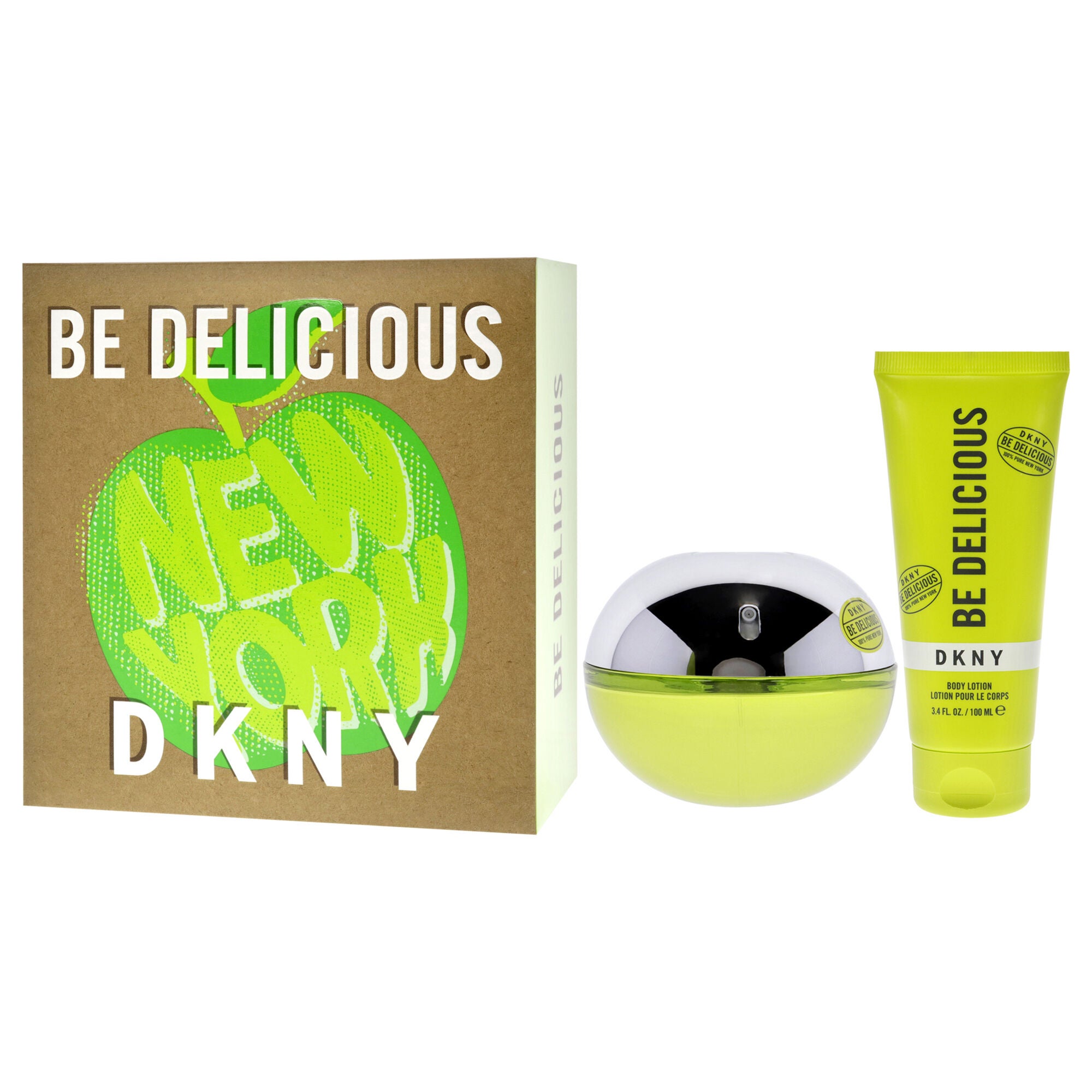 DKNY Be Delicious by Donna Karan for Women 2 Pc Gift Set 3.4oz EDP Spray 3.4oz Body Lotion Catherines