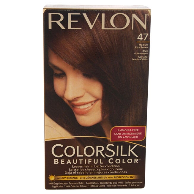 Colorsilk Beautiful Color - 47 Medium Rich Brown by Revlon for Unisex - 1 Application Hair Color, NA, hi-res image number null