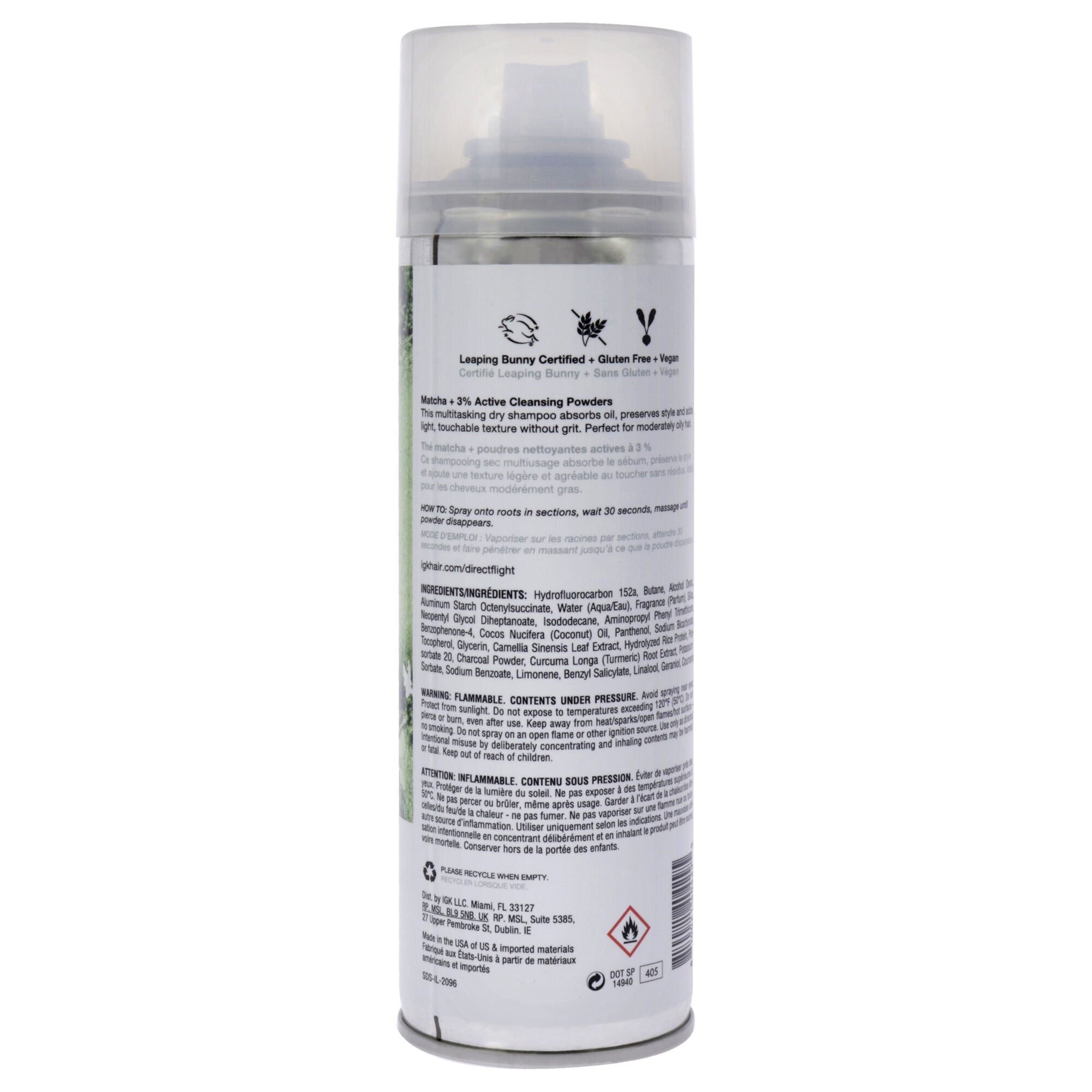Direct Flight Matcha Dry Shampoo by IGK for Unisex - 6.3 oz Dry Shampo, , alternate image number 2
