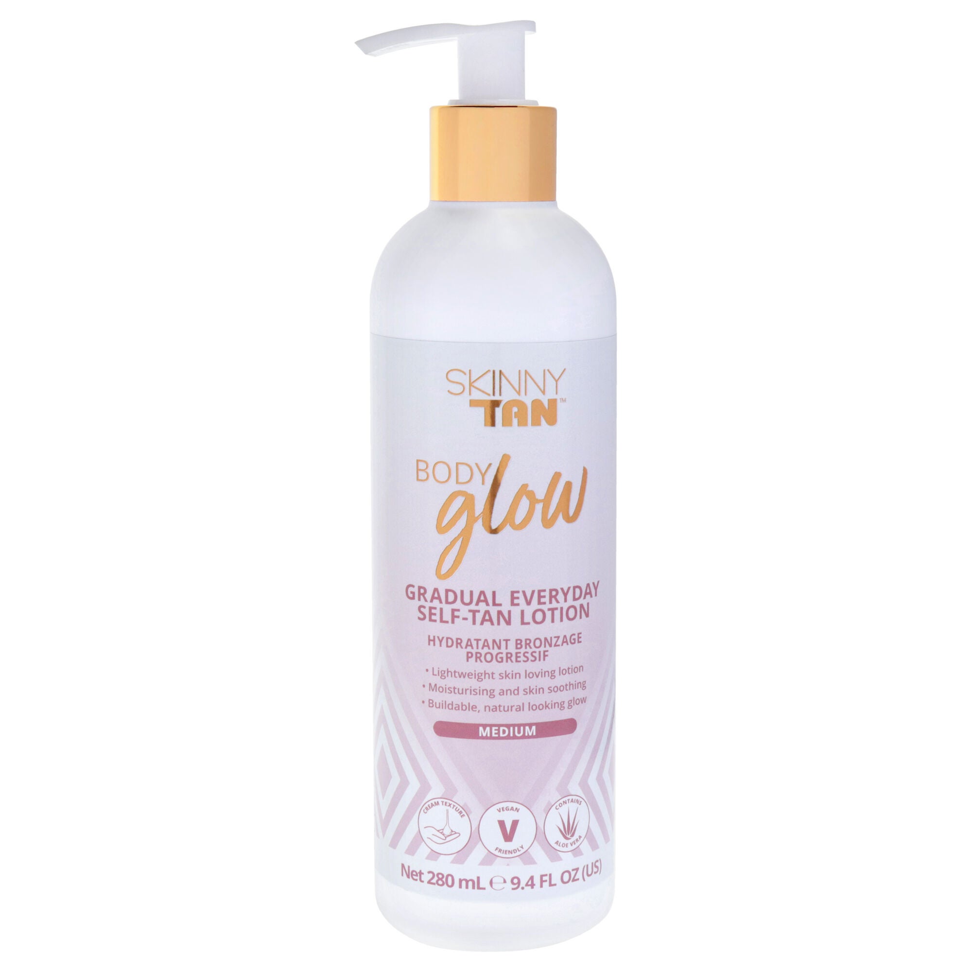 Body Glow Gradual Tan Lotion - Medium by Skinny Tan for Unisex - 9.4oz Lotion, See Description, hi-res image number 0