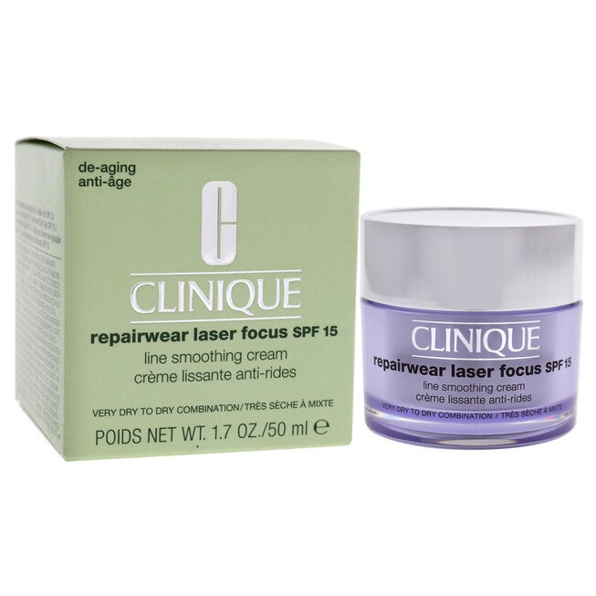 Repairwear Laser Focus Line Smoothing Cream SPF 15 - Very Dry to Dry Combination by Clinique for Women - 1.7 oz Cream, See Description, alternate image number 1