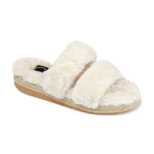 Women's Faux Fur Relaxx Slipper, Ivory, hi-res image number null