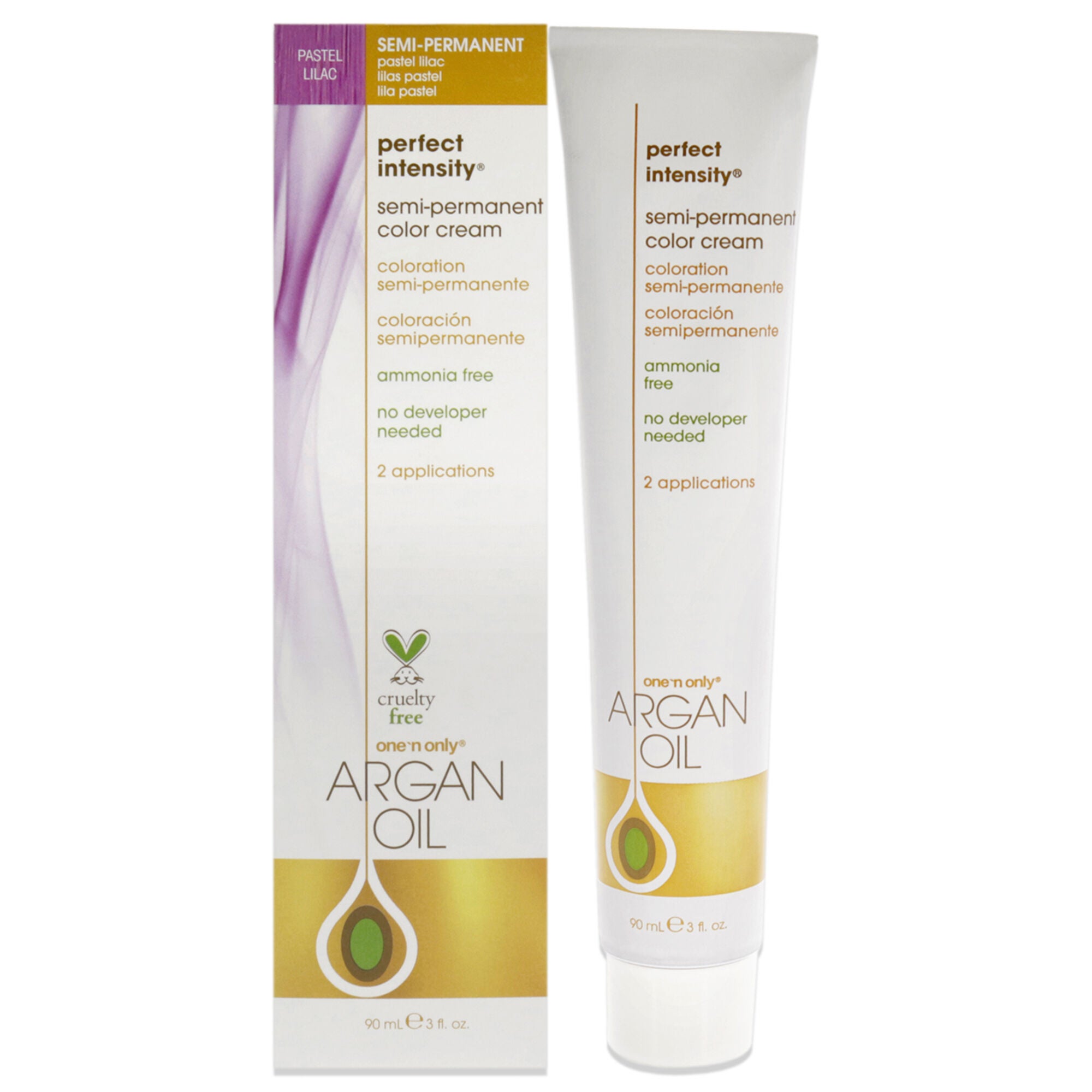 Argan Oil Perfect Intensity Semi-Permanent Color Cream - Pastel Lilac by One n Only for Unisex - 3 oz Hair Color, See Description, hi-res image number 0