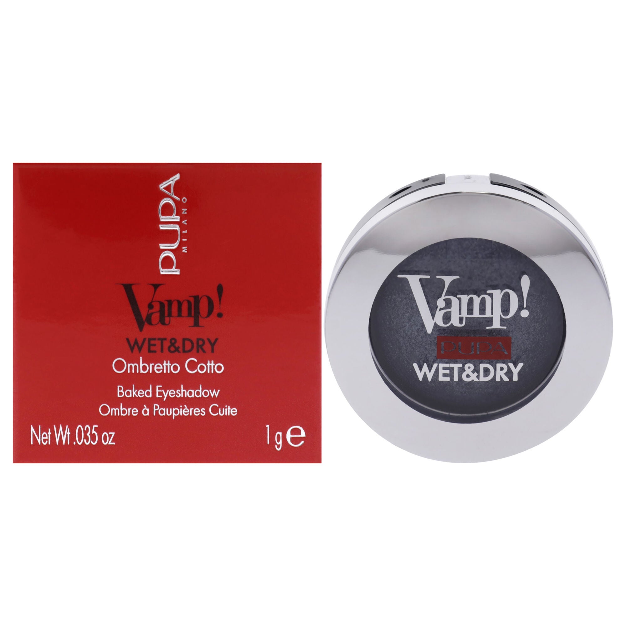 Vamp! Wet and Dry Baked Eyeshadow - 305 Anthracite Grey by Pupa Milano for Women - 0.035 oz Eye Shadow, See Description, hi-res image number 0