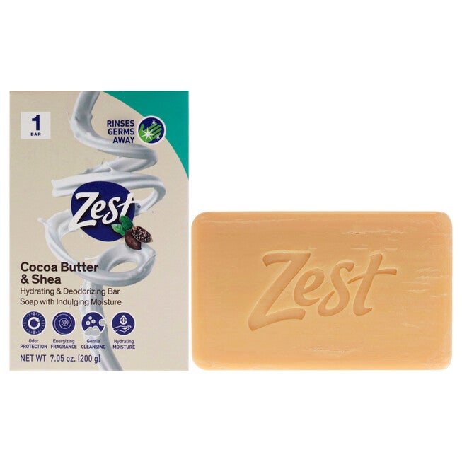 Hydrating Deodorant Bar Soap - Cocoa Butter and Shea by Zest for Women - 7 oz Bar Soap, See Description, hi-res image number 0
