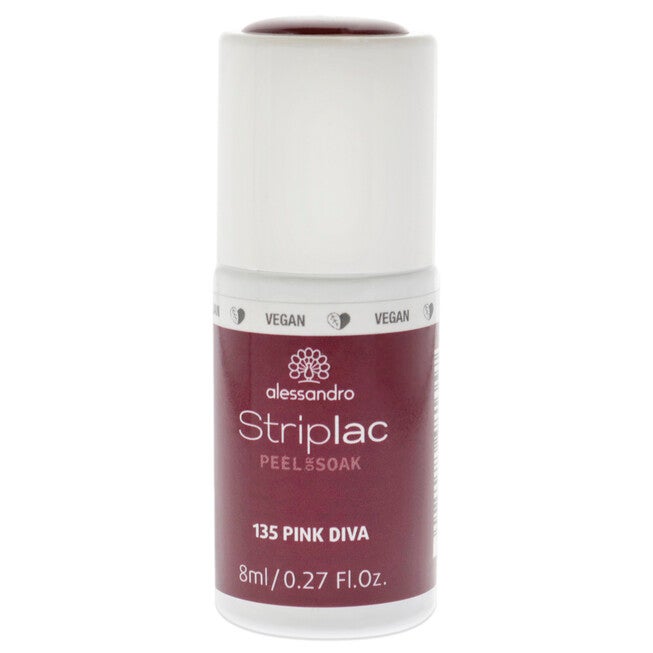 Striplac Peel or Soak - 135 Pink Diva by Alessandro for Women - 0.27 oz Nail Polish, See Description, hi-res image number 0