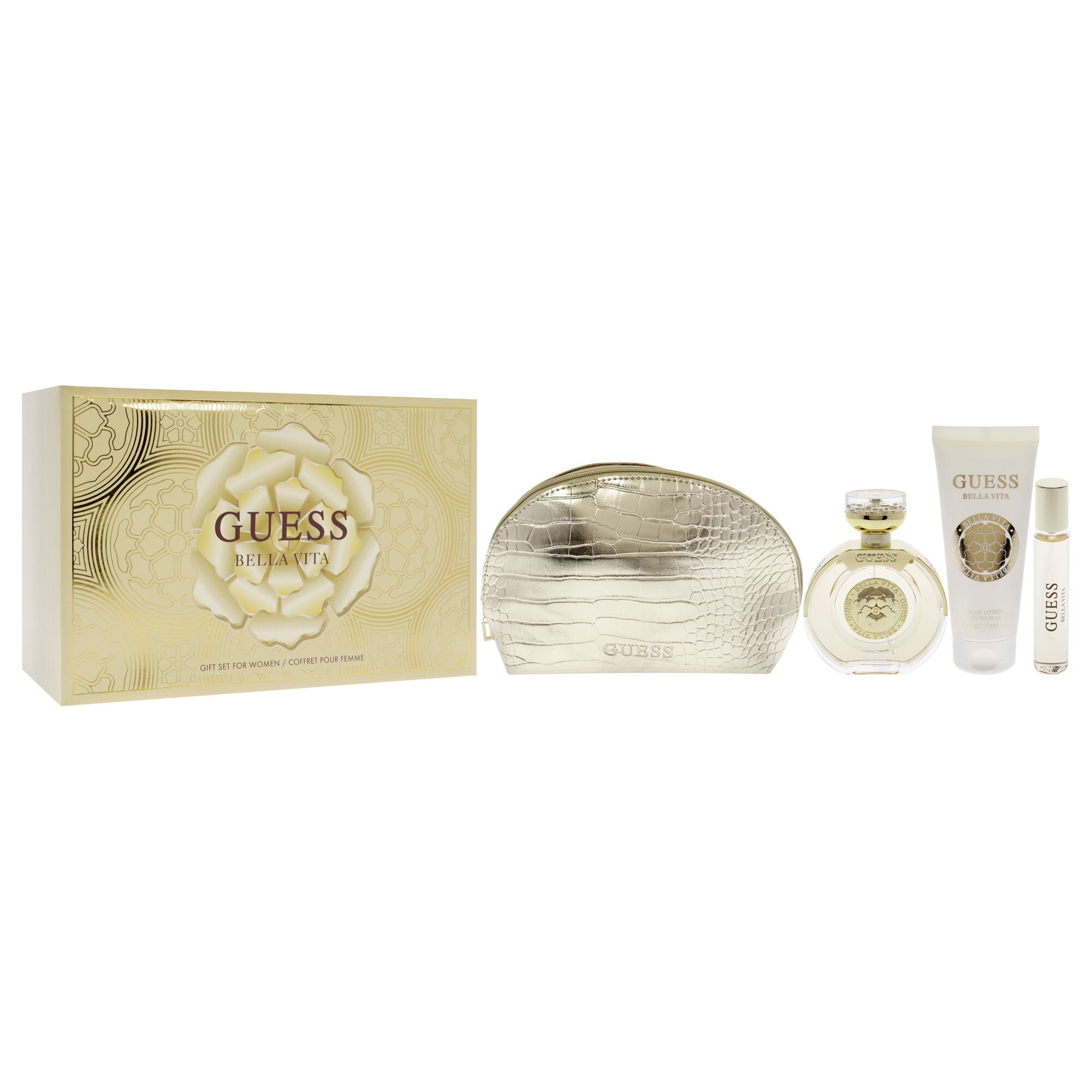 Guess Bella Vita by Guess for Women - 4 Pc Gift Set 3.4oz EDP Spray, 0.5oz EDP Travel Spray, 3.4oz Body Lotion, Pouch, See Description, alternate image number 2