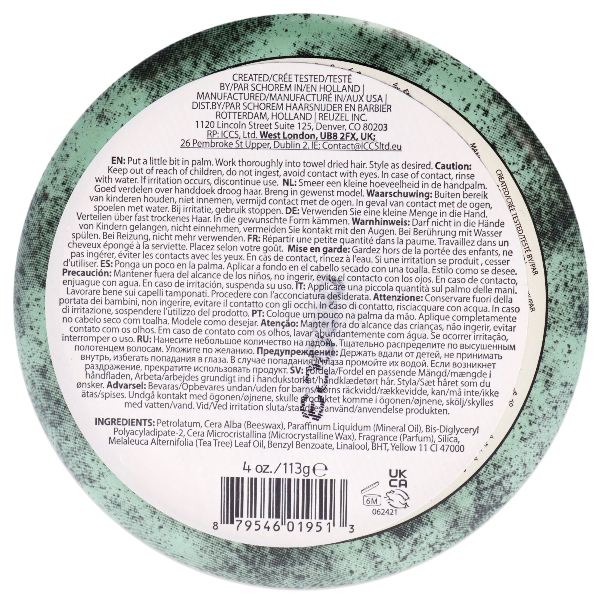 Green Grease Medium Hold Pomade by Reuzel for Men - 4 oz Pomade, See Description, alternate image number 1