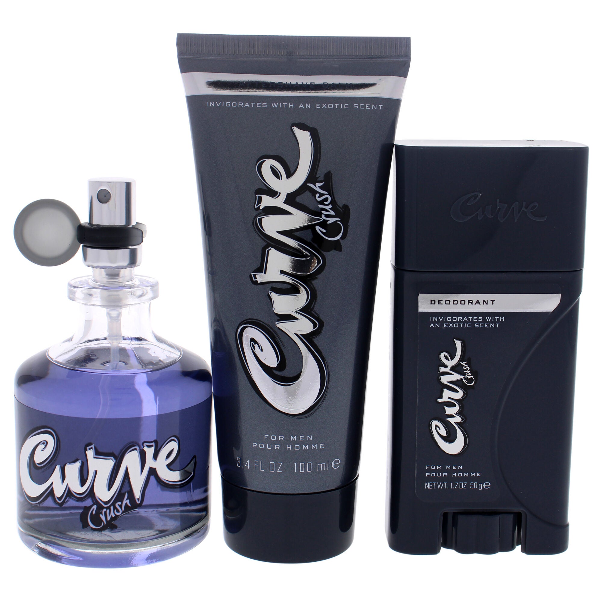 Curve Crush by Liz Claiborne for Men - 3 Pc Gift Set 2.5oz EDC Spray, 3.4oz After Shave Balm, 1.7oz Deodorant Stick, See Description, alternate image number 2