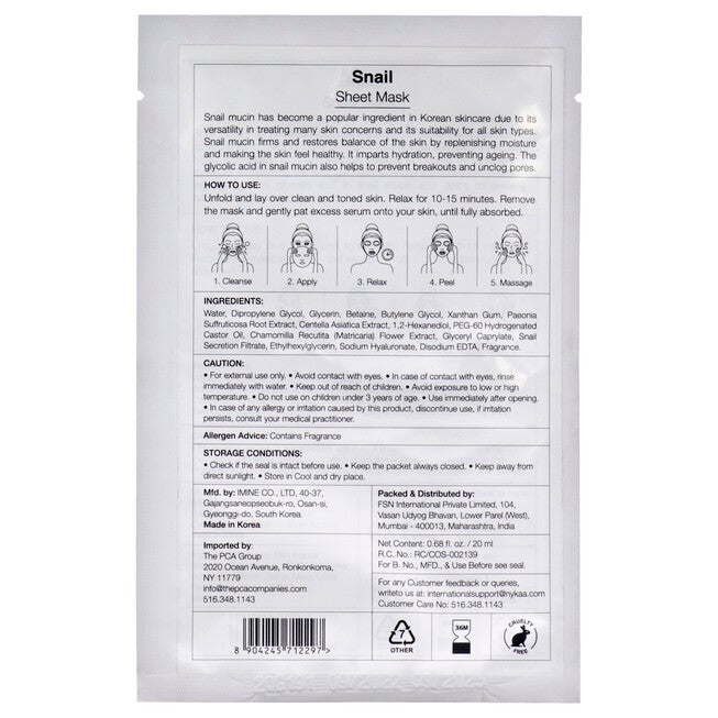 Skin Secrets Sheet Mask - Snail by Nykaa Naturals for Women - 1 Pc Mask, See Description, alternate image number 2