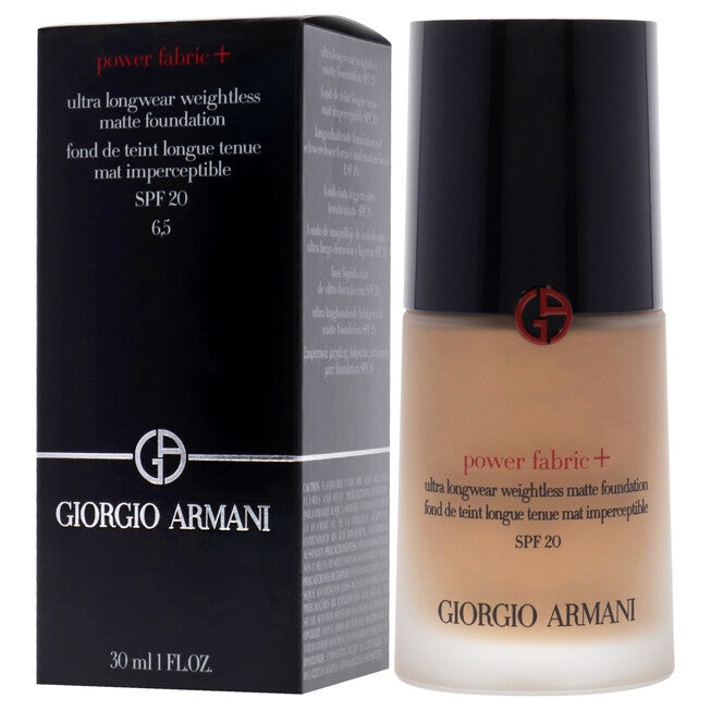 Power Fabric Plus Longwear Weightless Matte Foundation SPF 20 - 6.5 Medium To Tan With Peach by Giorgio Armani for Women - 1 oz Foundation, See Description, alternate image number 3