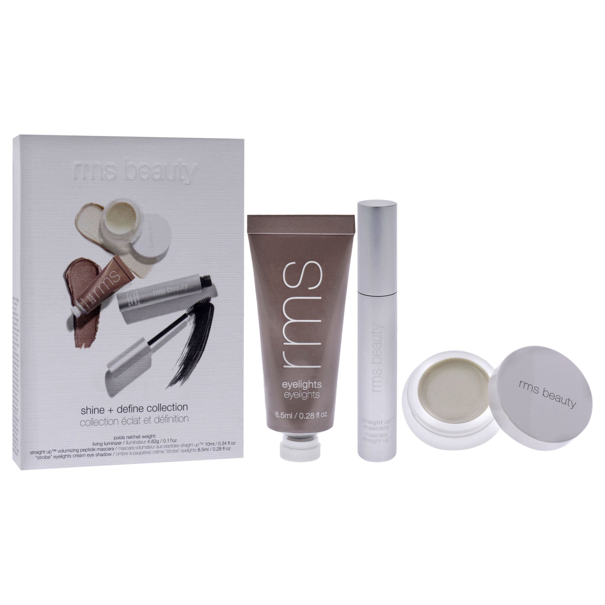 Shine plus Define Collection by RMS Beauty for Women - 3 Pc 0.28oz Eyelights Cream Eye Shadow, 0.17oz Living Luminizer, 0.34oz Mascara, See Description, alternate image number 2