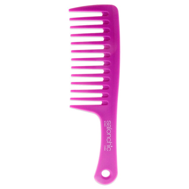Detangler Shampoo Comb 9.5 - Bright Pink by SalonChic for Unisex - 1 Pc Comb, See Description, alternate image number 1