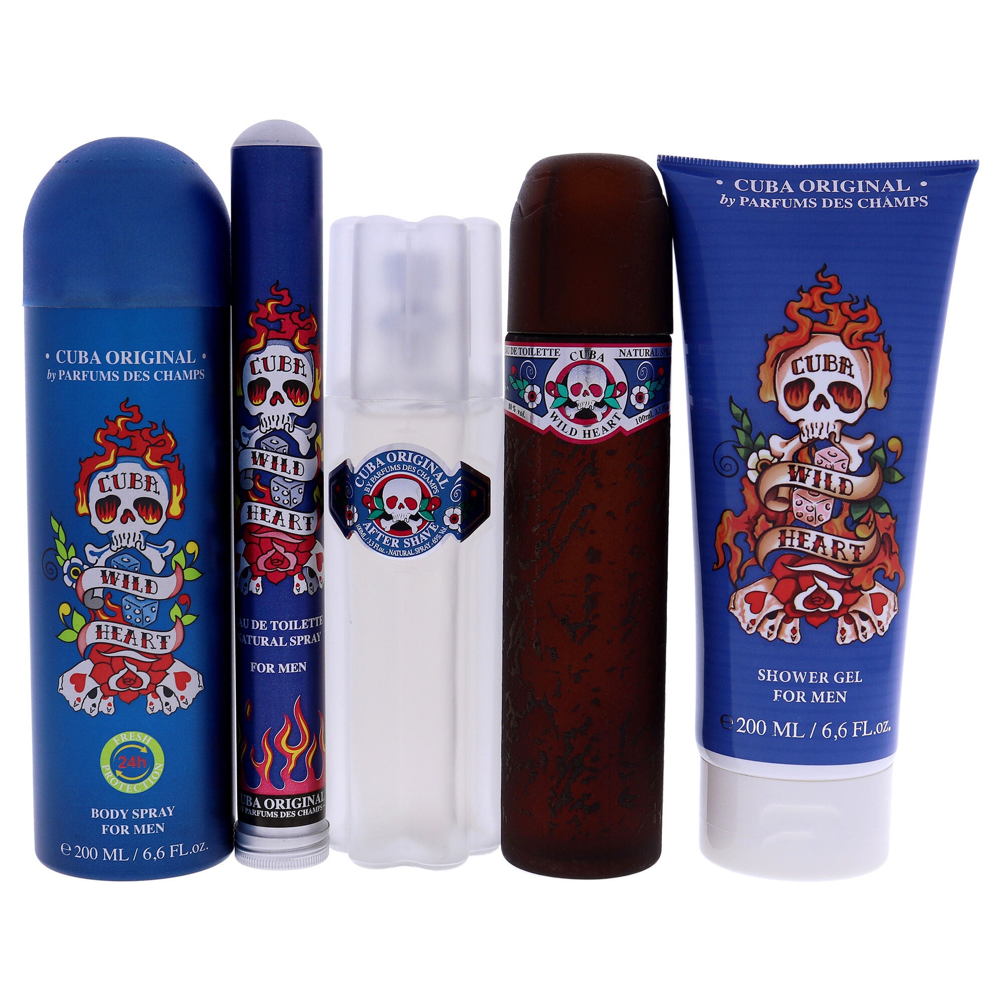 Cuba Wild Heart by Cuba for Men - 5 Pc Gift Set 3.3oz EDT Spray, 1.7oz EDT Spray, 3.3oz After Shave, 6.6oz Showe Gel, 6.6oz Body Spray, See Description, alternate image number 2