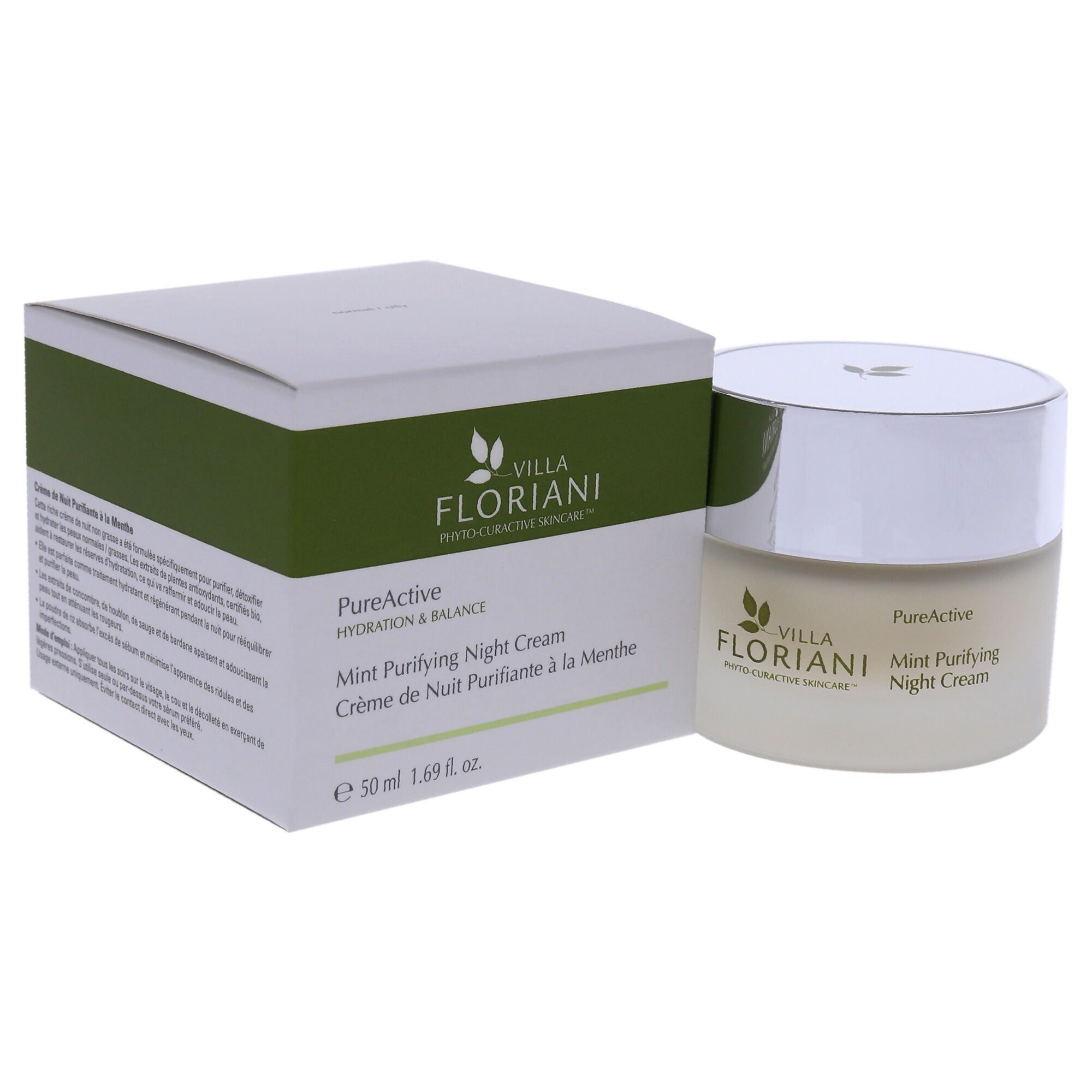 PureActive Purifying Night Cream - Mint by Villa Floriani for Unisex - 1.69 oz Cream, See Description, alternate image number 2