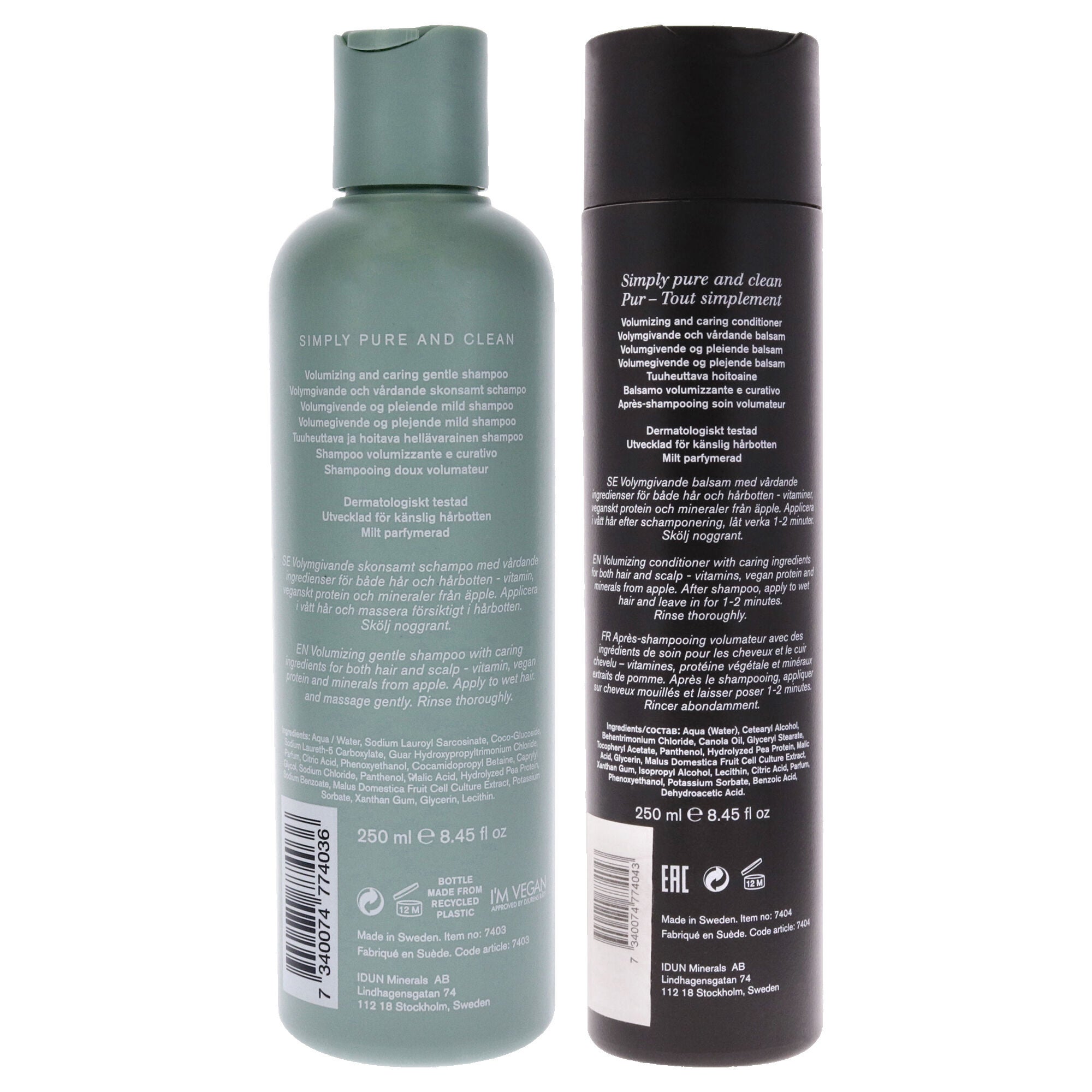 Volume and Care Shampoo and Conditioner Kit by Idun Minerals for Unisex - 2 Pc Kit 8.45oz Shampoo, 8.45oz Conditioner, See Description, alternate image number 1
