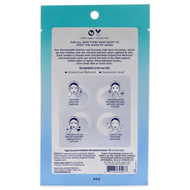 Wake Up Beautiful Microneedling Patches by Pacifica for Unisex - 4 Pc Patches, , alternate image number null
