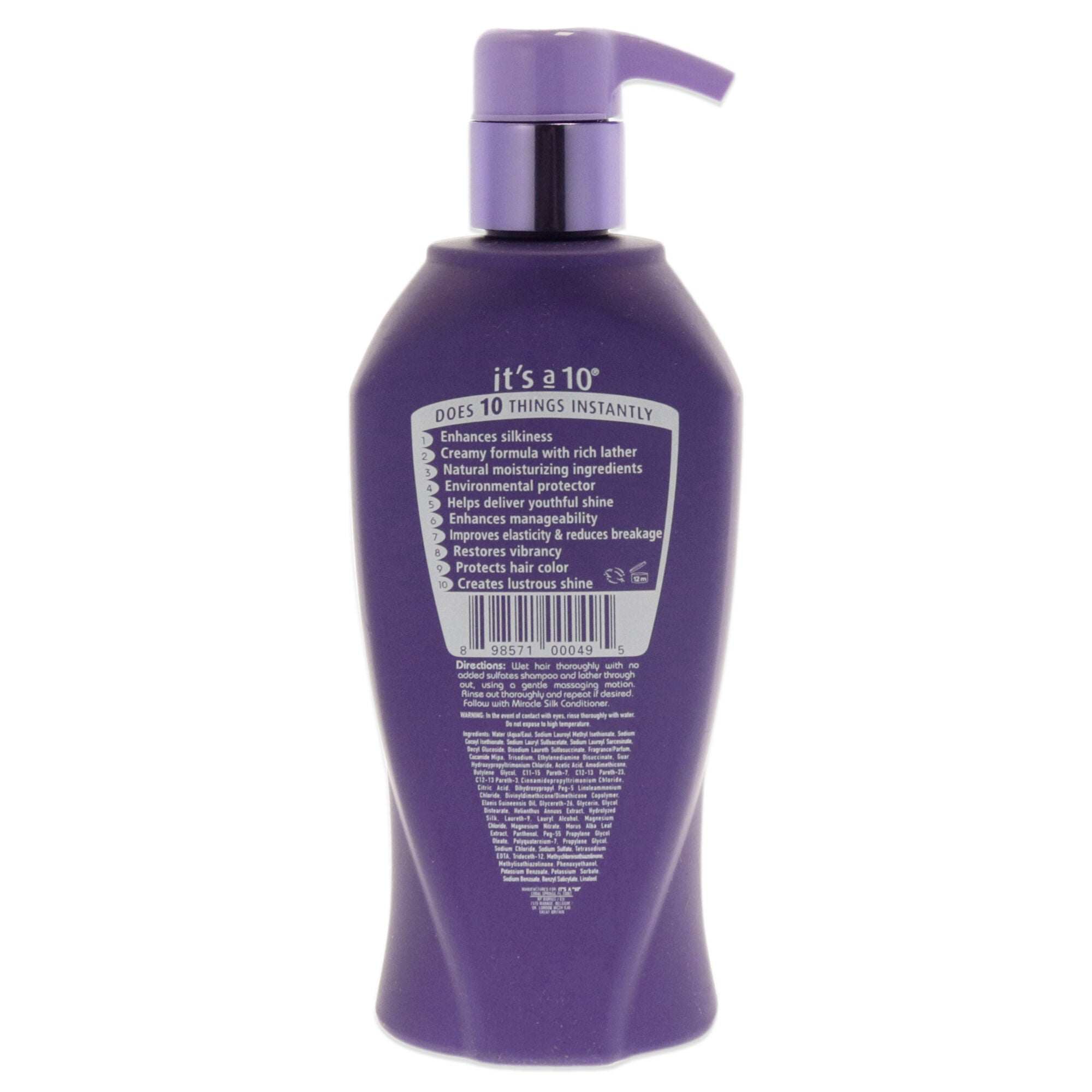 Silk Express Miracle Silk Shampoo by Its A 10 for Unisex - 10 oz Shampoo, , alternate image number 2